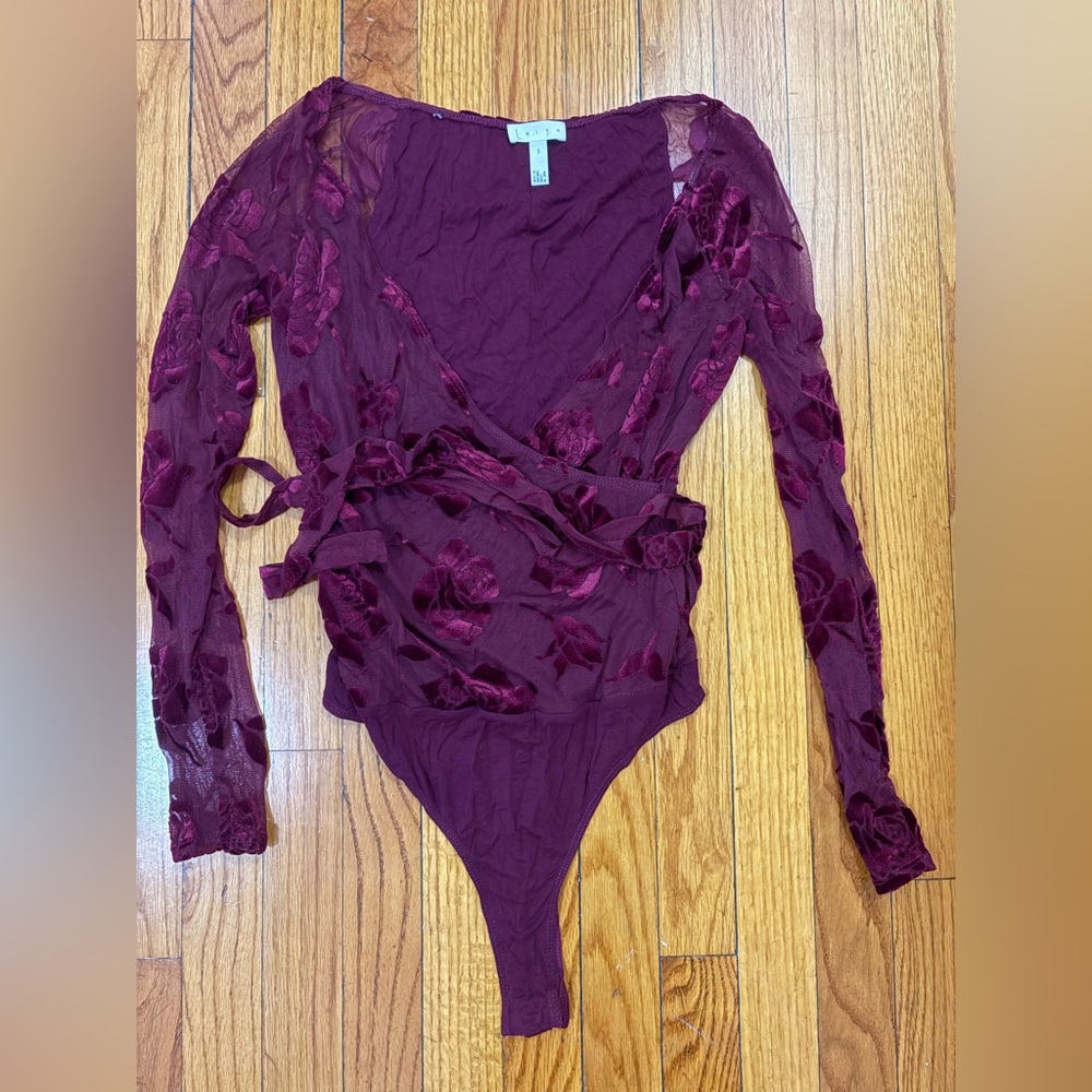 Leith Burgundy Lace Bodysuit